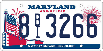 MD license plate 8BI3266