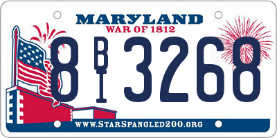 MD license plate 8BI3268