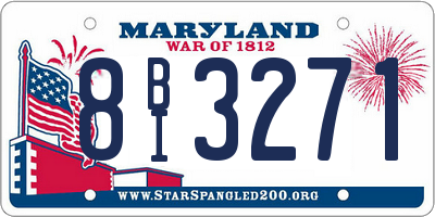 MD license plate 8BI3271