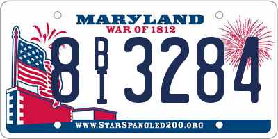MD license plate 8BI3284