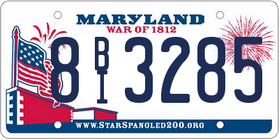 MD license plate 8BI3285