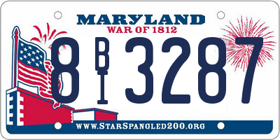 MD license plate 8BI3287