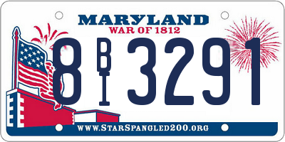 MD license plate 8BI3291