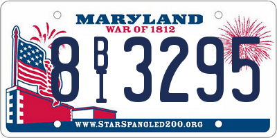 MD license plate 8BI3295