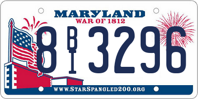 MD license plate 8BI3296