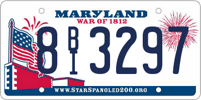 MD license plate 8BI3297