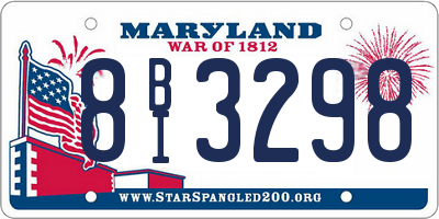 MD license plate 8BI3298