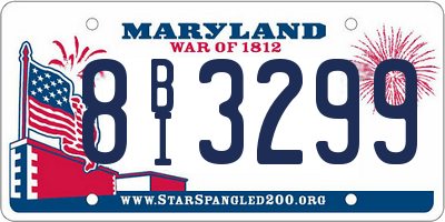 MD license plate 8BI3299