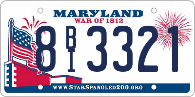 MD license plate 8BI3321