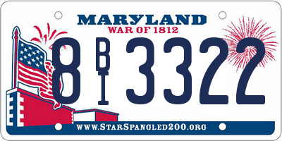 MD license plate 8BI3322