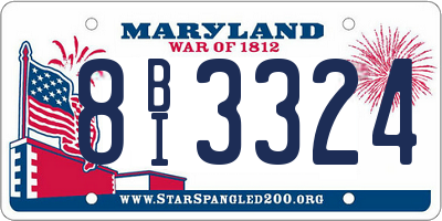 MD license plate 8BI3324