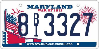 MD license plate 8BI3327