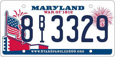 MD license plate 8BI3329