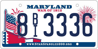 MD license plate 8BI3336