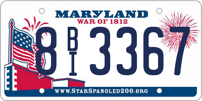 MD license plate 8BI3367
