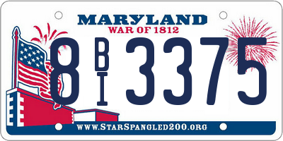 MD license plate 8BI3375