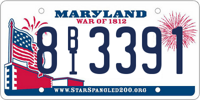 MD license plate 8BI3391