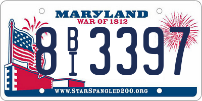 MD license plate 8BI3397
