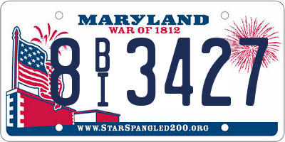 MD license plate 8BI3427
