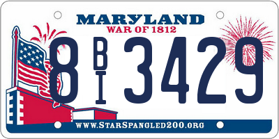 MD license plate 8BI3429