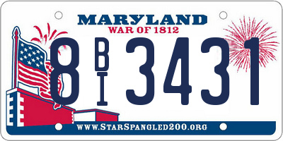 MD license plate 8BI3431