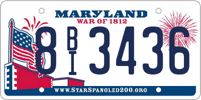 MD license plate 8BI3436