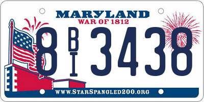 MD license plate 8BI3438