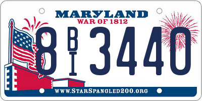 MD license plate 8BI3440