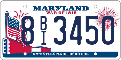 MD license plate 8BI3450