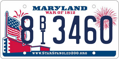 MD license plate 8BI3460
