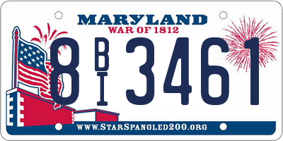 MD license plate 8BI3461
