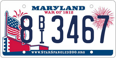 MD license plate 8BI3467