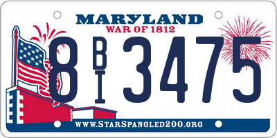 MD license plate 8BI3475
