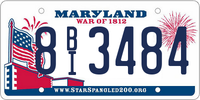 MD license plate 8BI3484