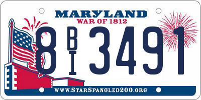 MD license plate 8BI3491