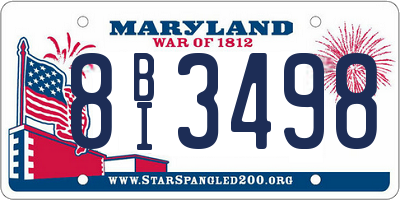 MD license plate 8BI3498