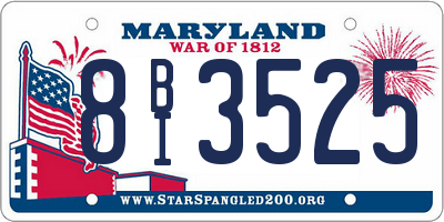 MD license plate 8BI3525