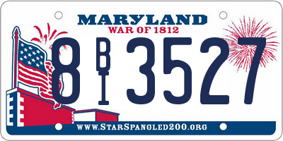 MD license plate 8BI3527