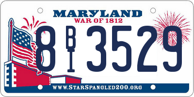 MD license plate 8BI3529