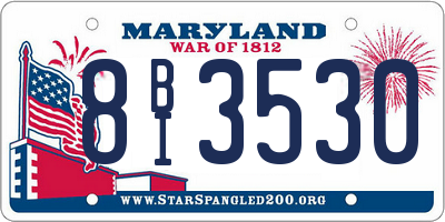 MD license plate 8BI3530