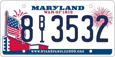 MD license plate 8BI3532
