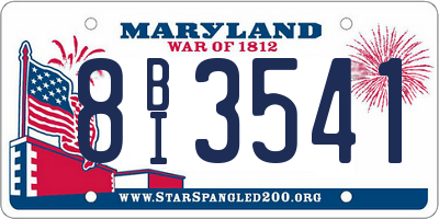 MD license plate 8BI3541