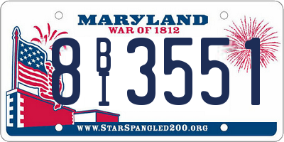 MD license plate 8BI3551