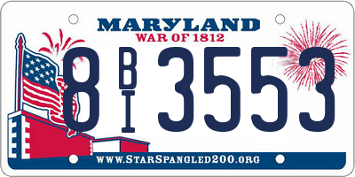 MD license plate 8BI3553