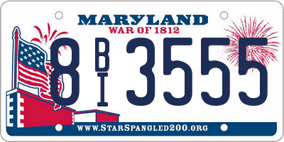 MD license plate 8BI3555
