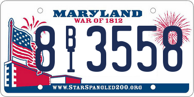MD license plate 8BI3558