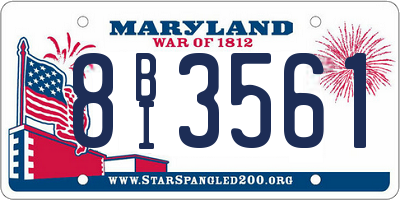 MD license plate 8BI3561