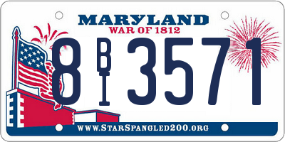 MD license plate 8BI3571