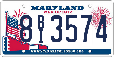 MD license plate 8BI3574