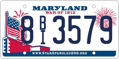 MD license plate 8BI3579